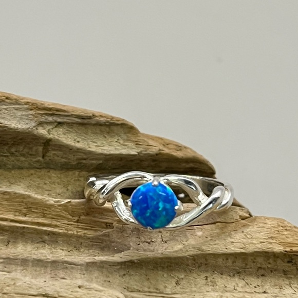 Jewelry - Silver and Blue Opal Infinity Ring